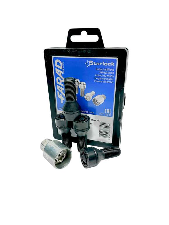 Wielslot set M14x1,5 (Zwart)