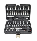 Dopsleutel set 1/4” | 72-delig | met ratel en bitset in stevige koffer