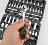 Dopsleutel set 1/4” | 72-delig | met ratel en bitset in stevige koffer
