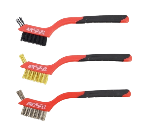 Multifunctionele Staalborstel Set – 3-delig | Voor Roestverwijdering & Precisie Reiniging