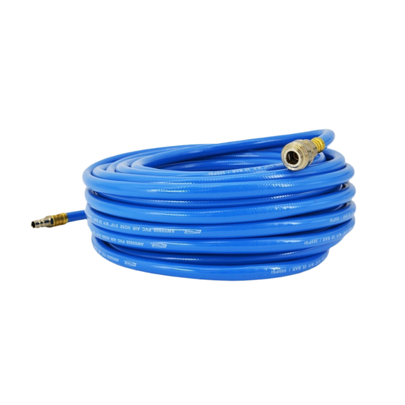 Luchtslang 10mm met 1/4” Snelkoppeling – Versterkt PVC [10 / 15 / 20 meter]